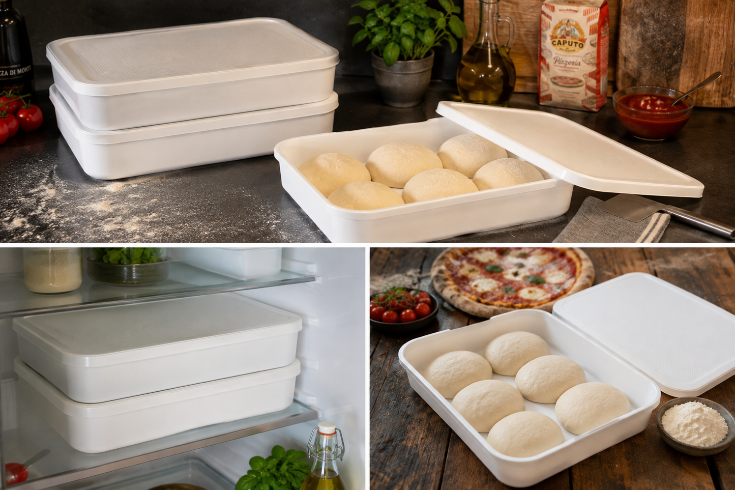 Pizza di Monti - Casetta - Deegkrat met deksel voor pizzabollen